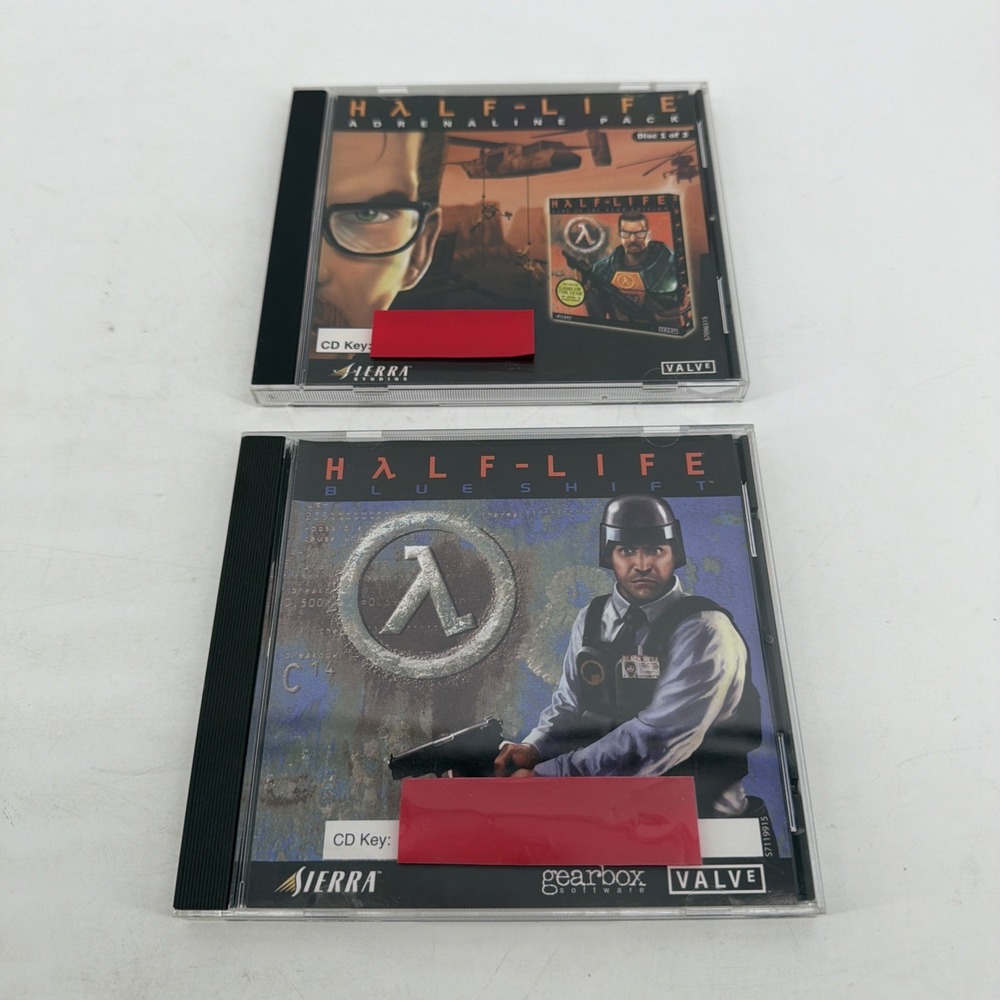 Half-Life Adrenaline Pack Blue Shift  PC CD-ROM 2 Disc Set Lot